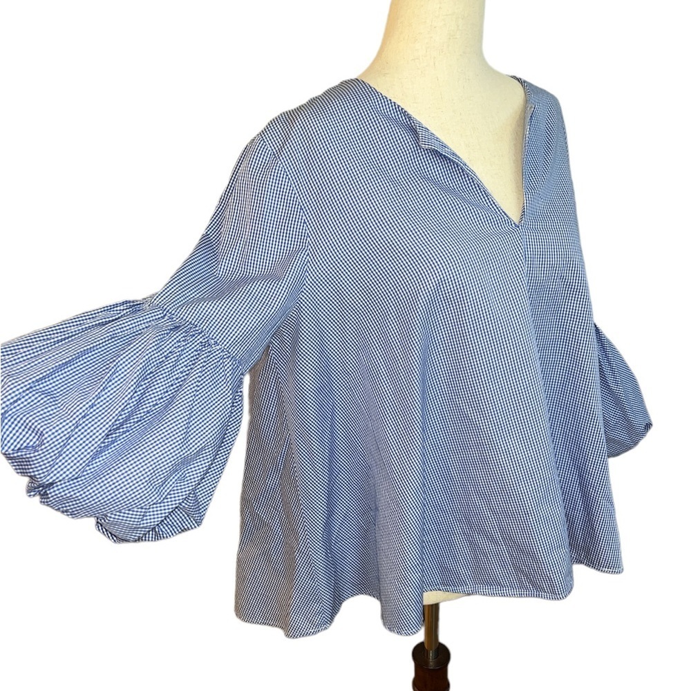 Petersyn Gingham Bell Sleeve Top